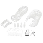 BLUE LINE - Acrylic See-thru Chastity Cage