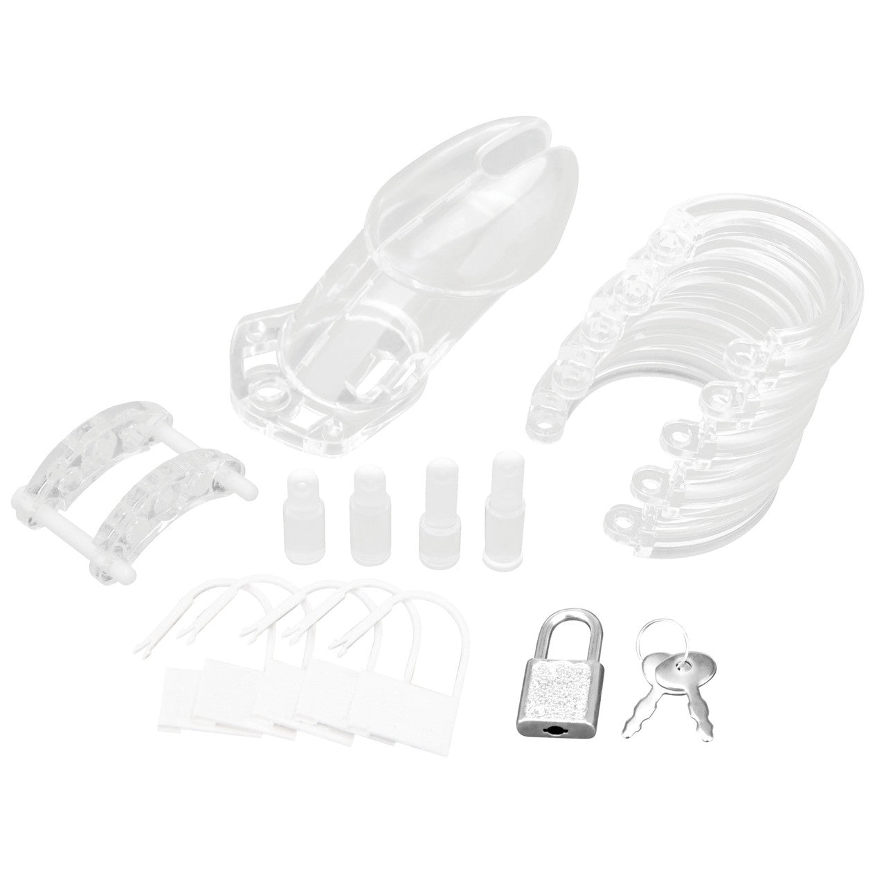 BLUE LINE - Acrylic See-thru Chastity Cage