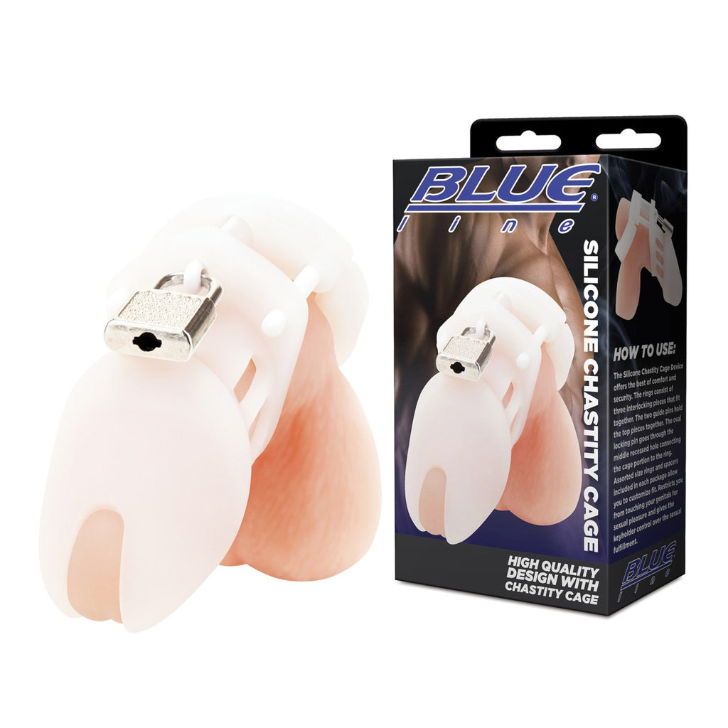 BLUE LINE - Silicone Chastity Cage