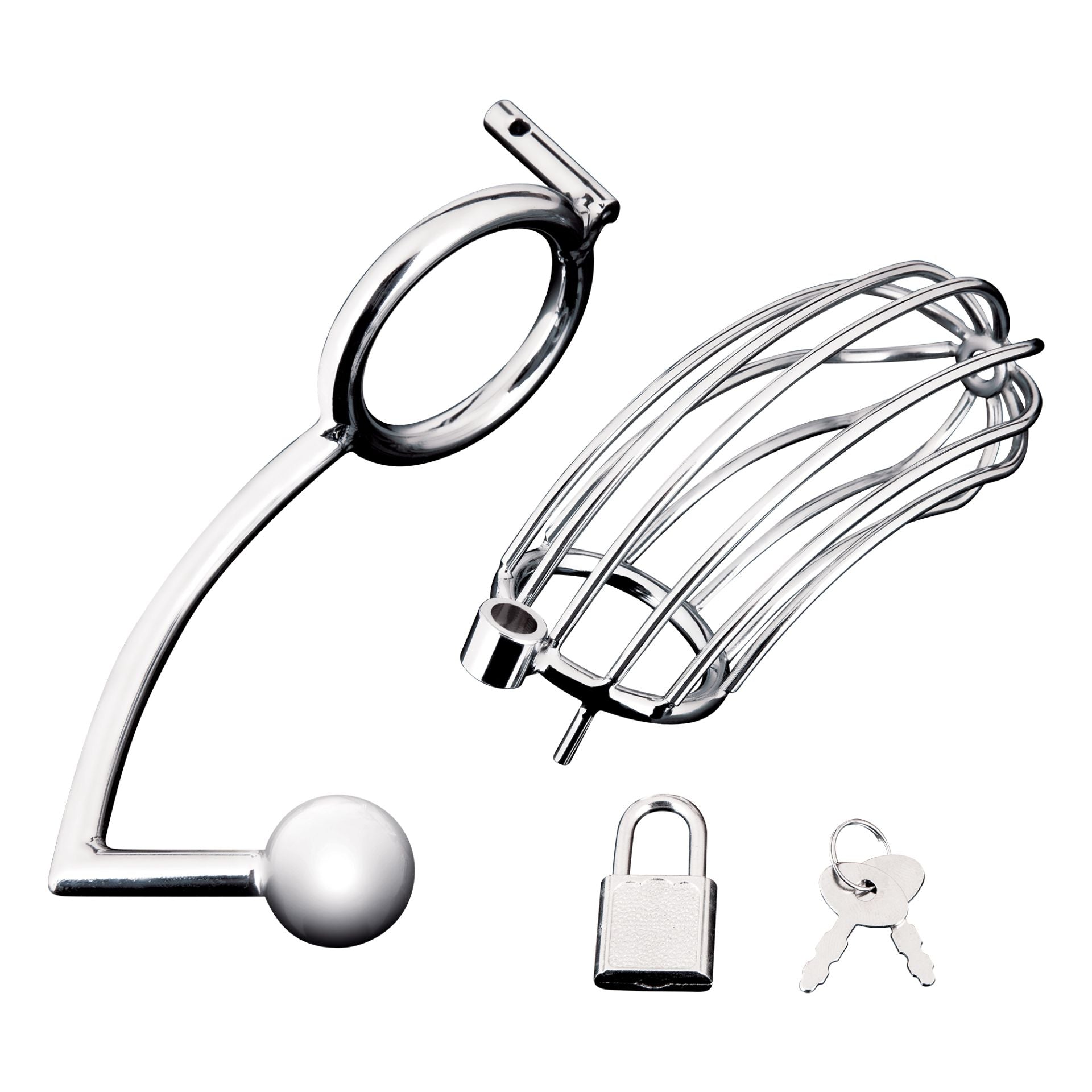 BLUE LINE - Cock Cage with Anal Stimulator