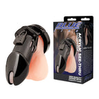 BLUE LINE - Acrylic See-thru Chastity Cage schwarz