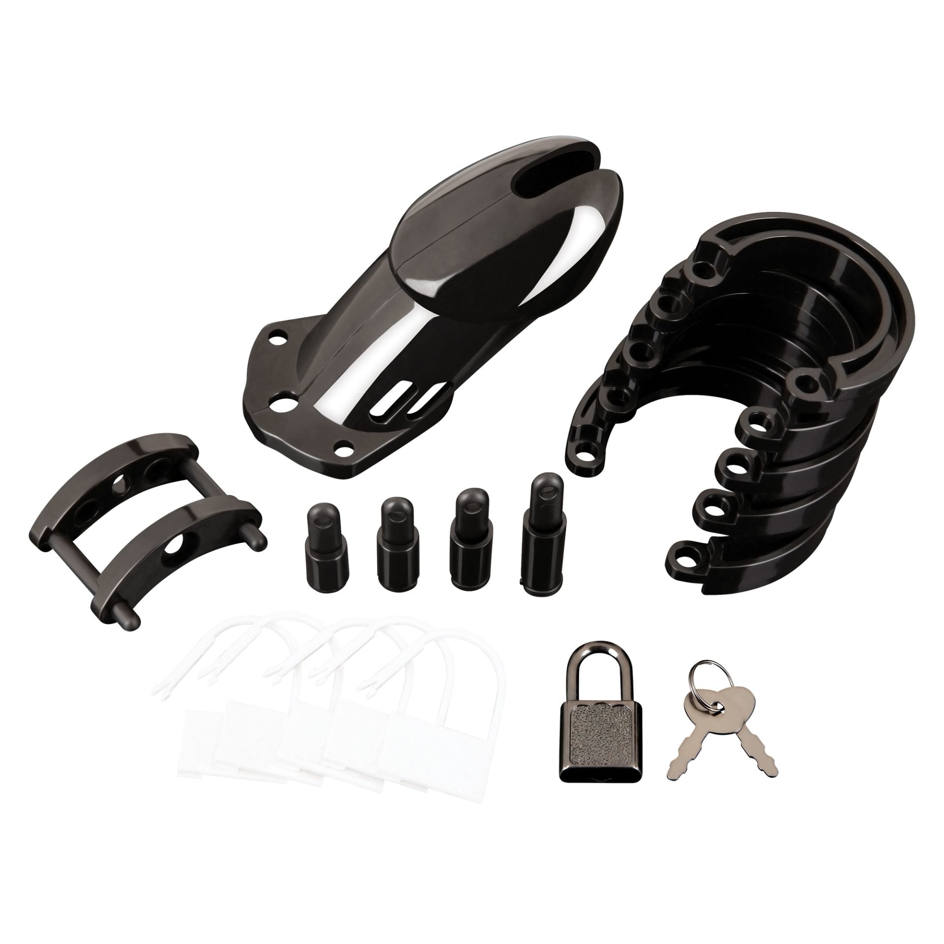 BLUE LINE - Acrylic See-thru Chastity Cage schwarz