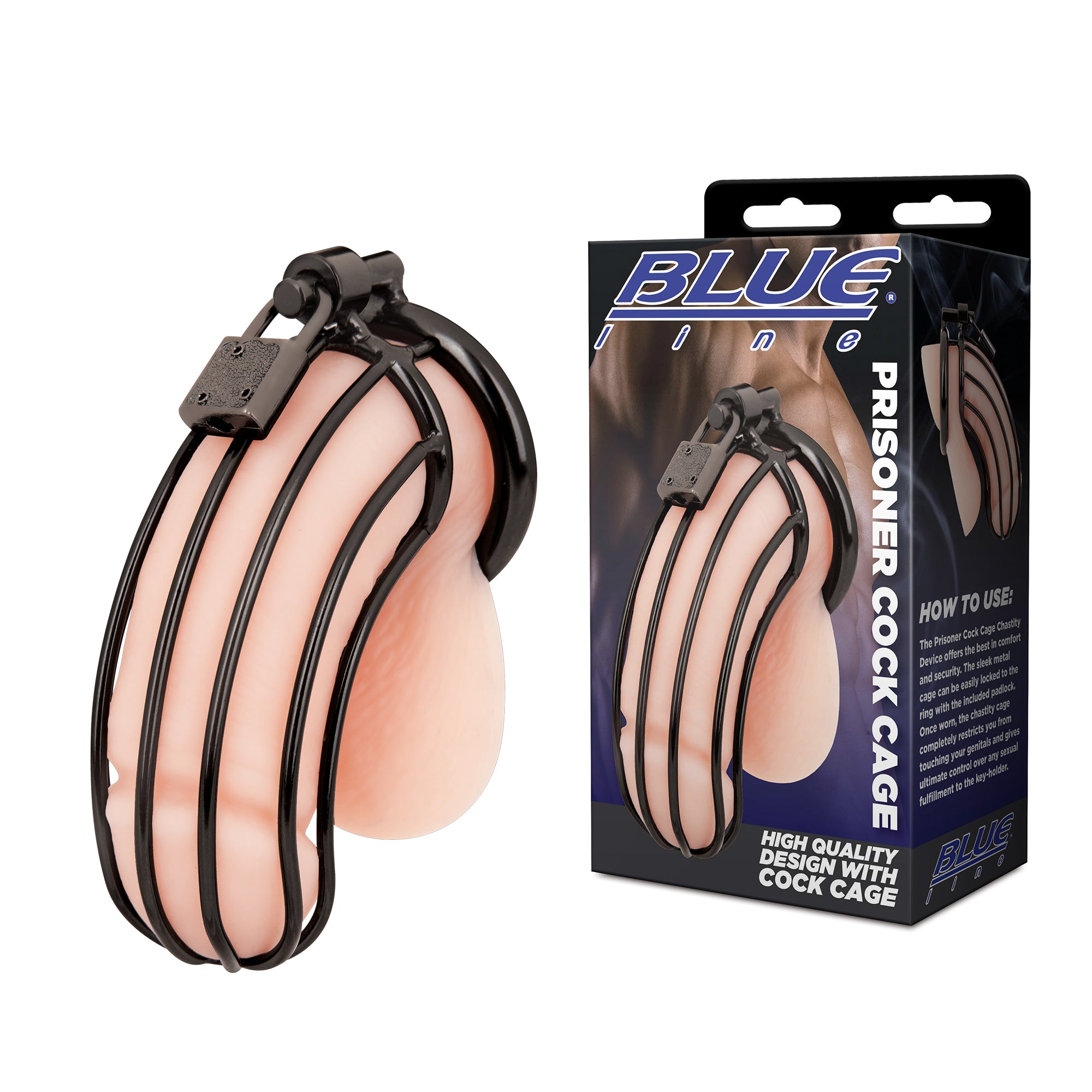 BLUE LINE - Prisoner Cock Cage schwarz