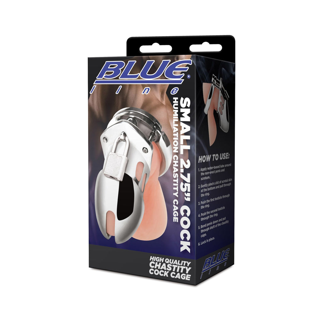 BLUE LINE - Cock Humiliation Chastity Cage