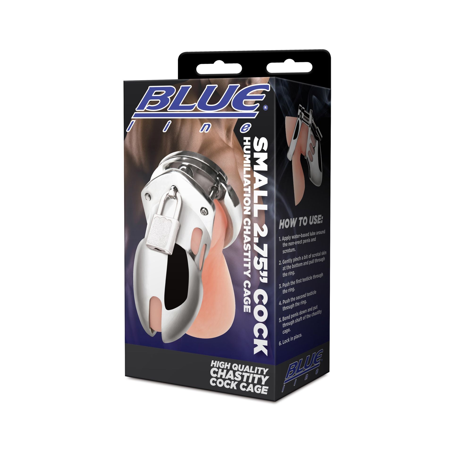 BLUE LINE - Cock Humiliation Chastity Cage