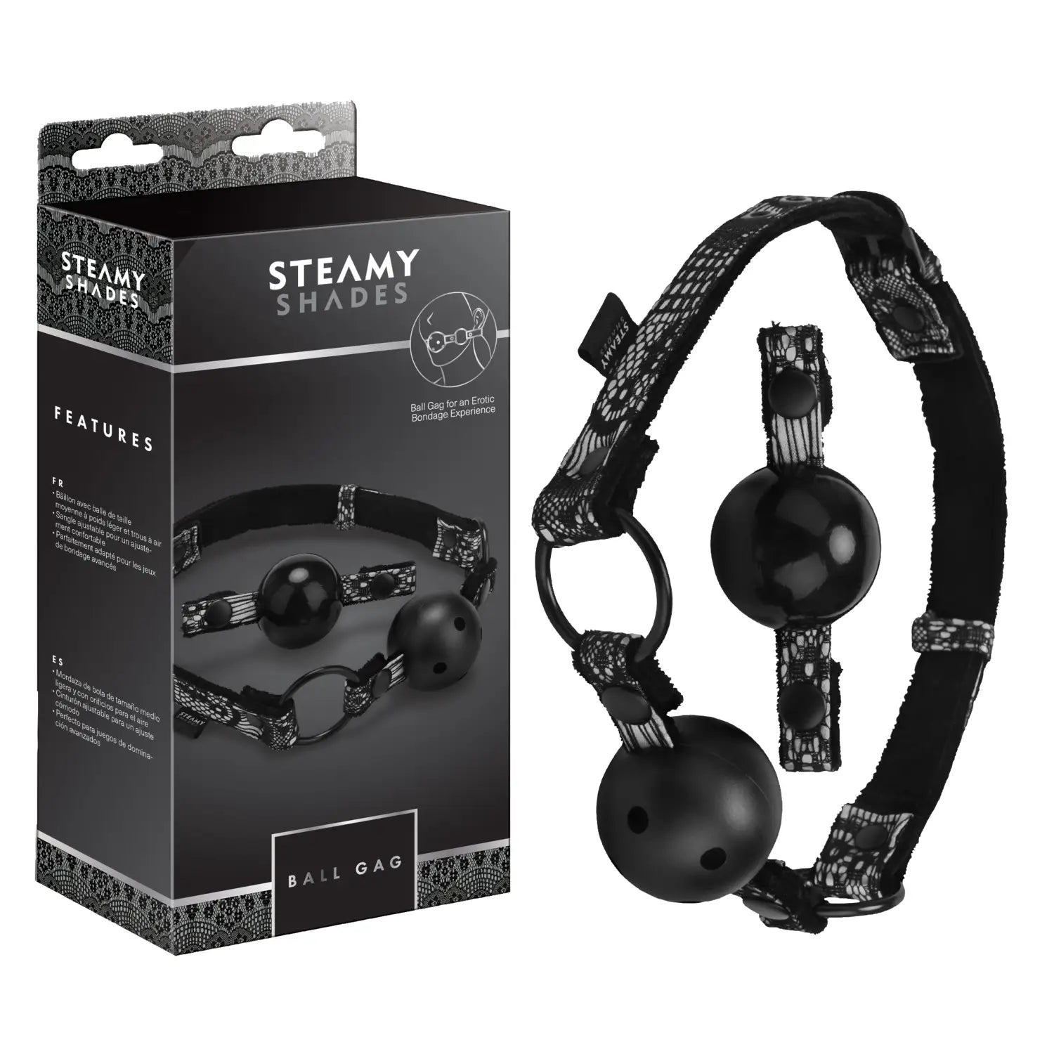 STEAMY SHADES - Ballknebel mit 2 Wechselbällen