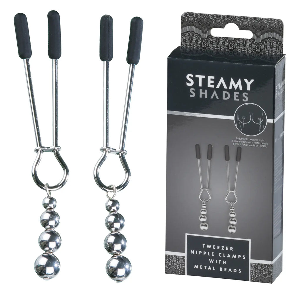 STEAMY SHADES - Nippelklammern mit Metallperlen