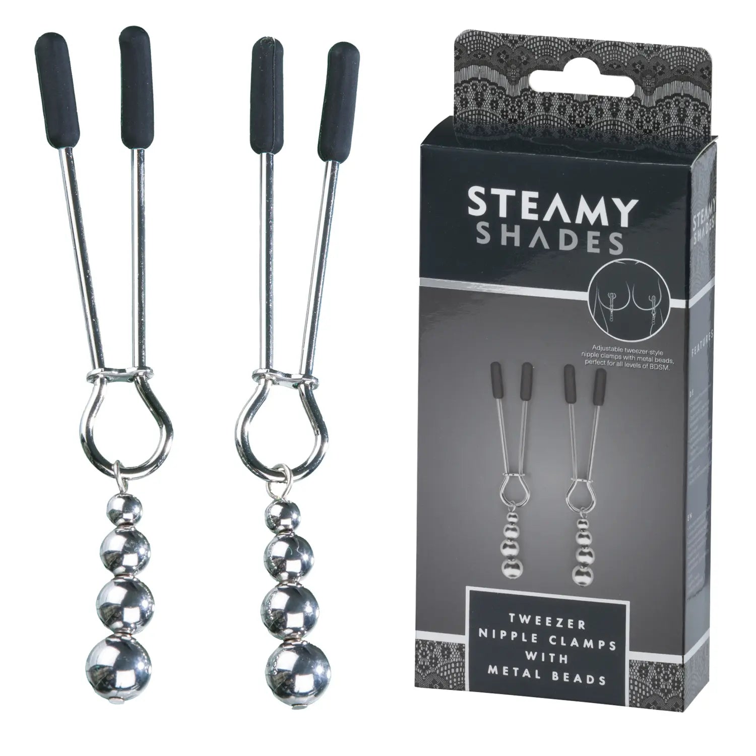 STEAMY SHADES - Nippelklammern mit Metallperlen